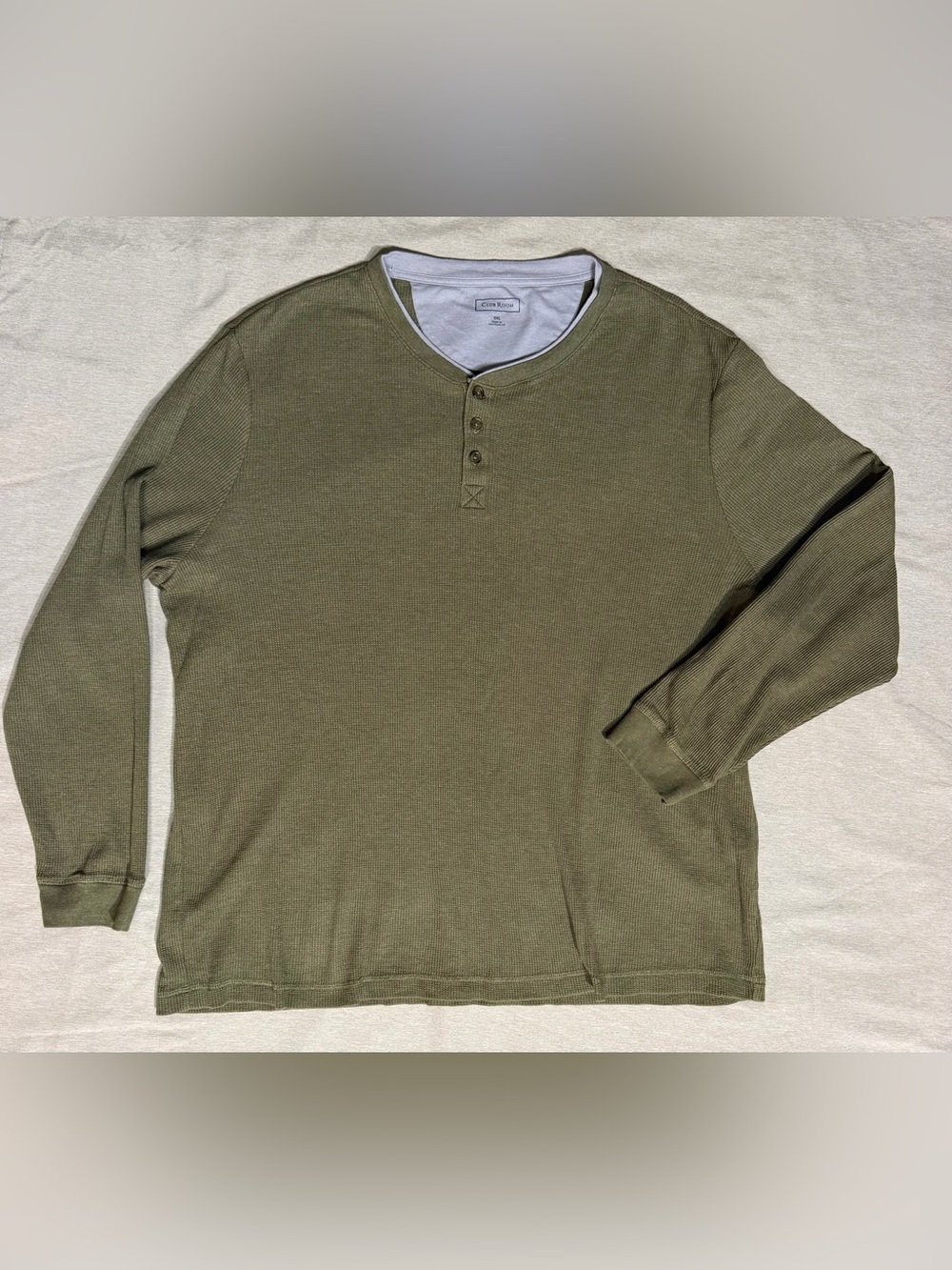 Club Room Olive Green Long-Sleeve Henley Shirt